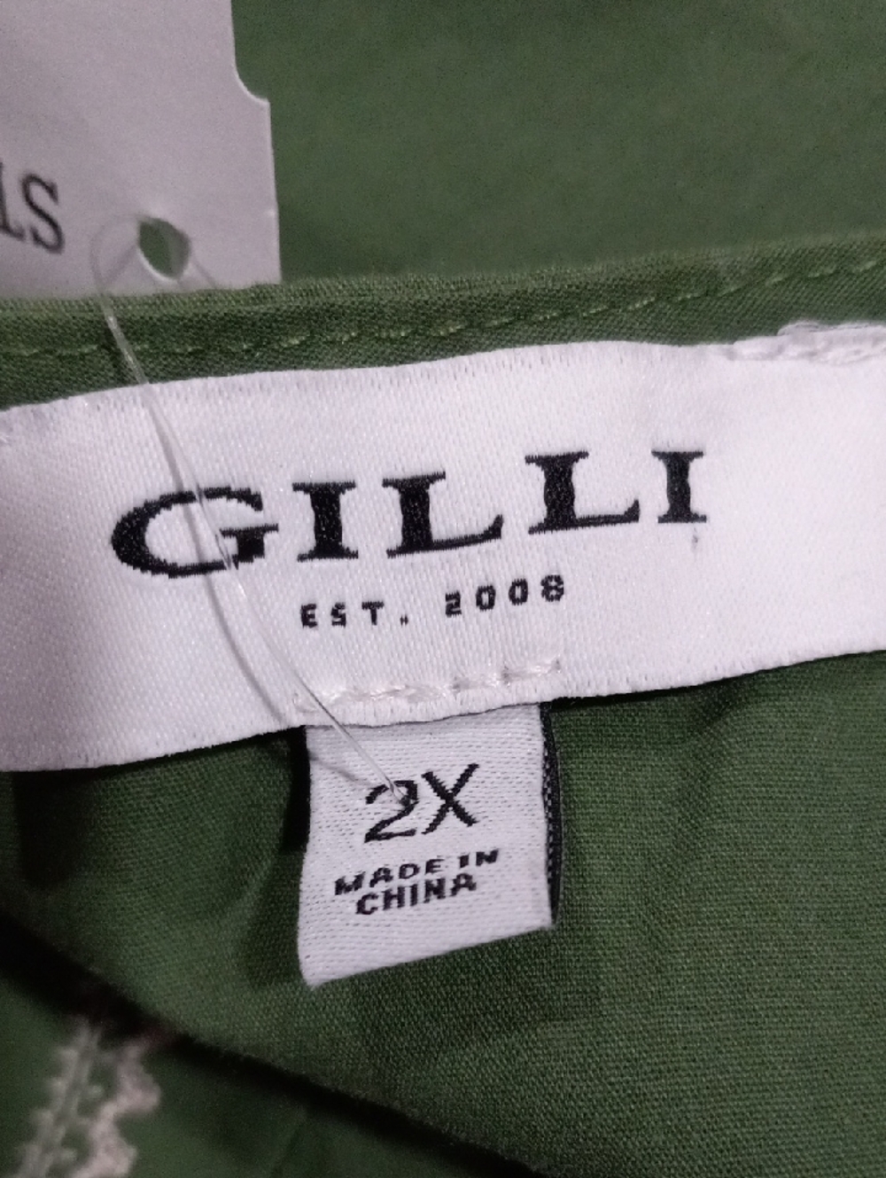 Gilli Michiko Puff Sleeve Olive V-Neck Smocked Waist Embroidered Maxi Dress - Picture 8 of 14